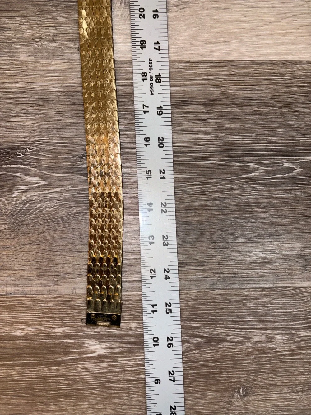 Metallic Gold Leaf Buckle Stretch Belt - Women Accessories Hook and Slit Clasp